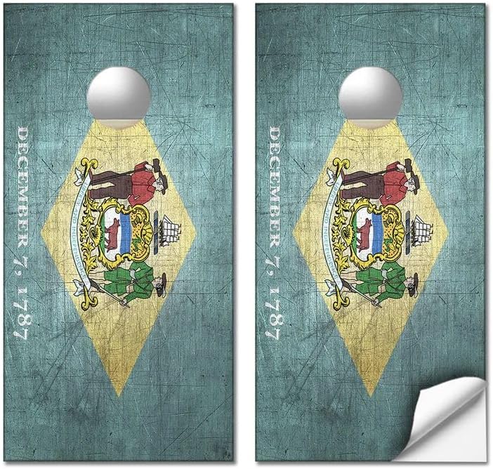 Cornhole Board Vinyl Wrap Decals (Set of 2) State Flag's Bean Bag Toss