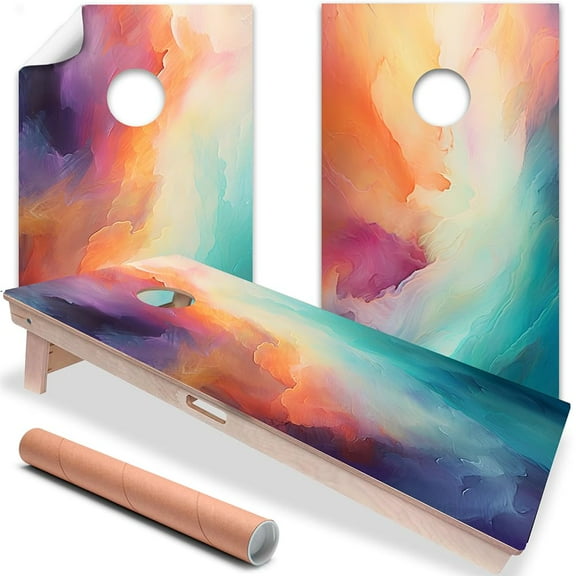 Cornhole Board Wraps and Decals for Boards Set of 2 Skins Professional Vinyl Covers Sticker Abstract Mindscapes Colorful Art Cornhole Wraps Stickers Cornhole Skins Cornhole Wraps for Boards