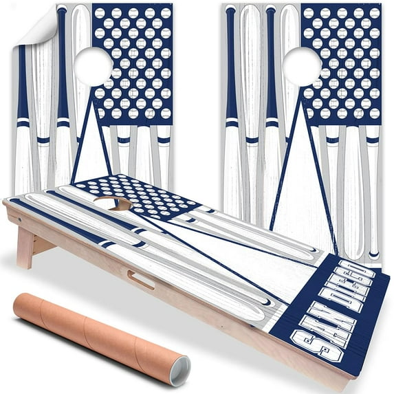 Cornhole Board Wraps and Decals for Boards Set of 2 Skins Professional Vinyl Covers Sticker - Baseball Tailgating Cornhole Wraps Stickers Cornhole Skins Cornhole Wraps for Boards (San Diego)
