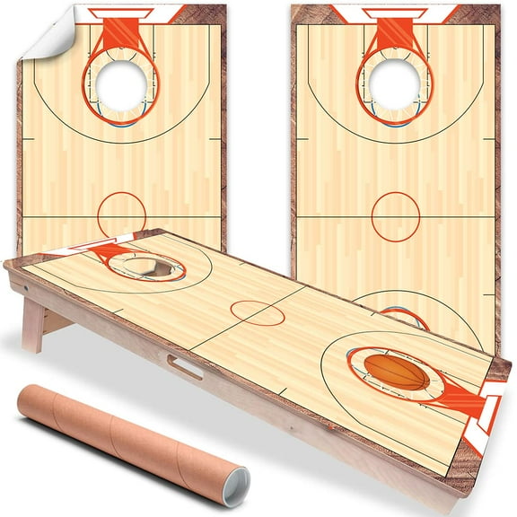 Cornhole Board Wraps and Decals for Boards Set of 2 Skins Professional Vinyl Covers Sticker Basketball Court Hooper Art Cornhole Wraps Stickers Cornhole Skins Cornhole Wraps for Boards