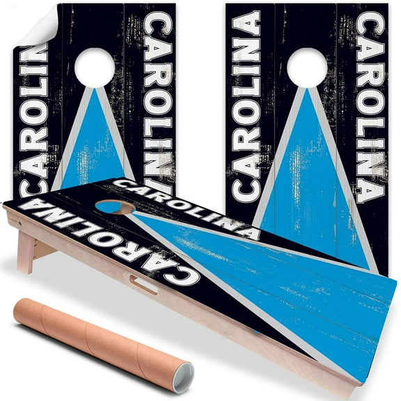 Cornhole Board Wraps and Decals for Boards Set of 2 Skins Professional Vinyl Covers Sticker - Carolina Football Tailgating Cornhole Wraps Stickers Cornhole Skins Cornhole Wraps for Boards