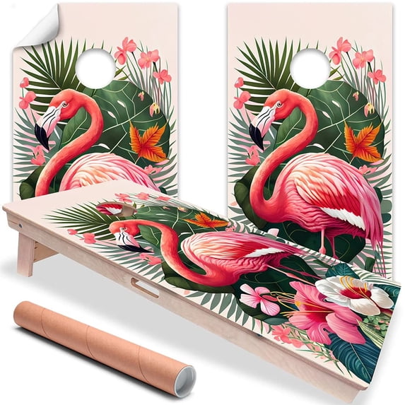 Cornhole Board Wraps and Decals for Boards Set of 2 Skins Professional Vinyl Covers Sticker Flamingo Life Cornhole Wraps Stickers Cornhole Skins Cornhole Wraps for Boards
