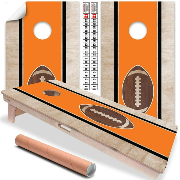 Cornhole Board Wraps & Decals for Boards Set of 2 Skins Professional Vinyl Covers Sticker- Orange and Black Stillwater, Oklahoma Football Tailgating Cornhole Wrap Stickers Cornhole Skins Cornhole Wrap