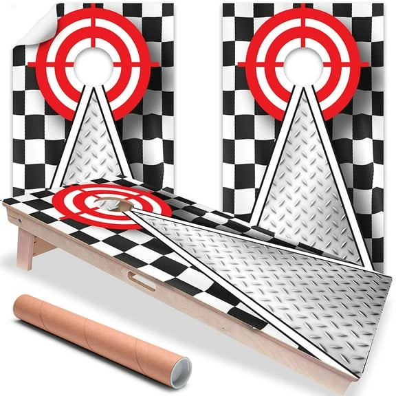 Cornhole Board Wraps and Decals for Boards Set of 2 Skins Professional Vinyl Covers Sticker - Racing Dreams Car Motorcycle Enthusiasts Fun Cornhole Decal for Boards Covers Sticker Cornhole Vinyl Wraps