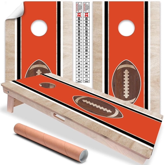 Cornhole Board Wraps and Decals for Boards Set of 2 Skins Professional Vinyl Covers Stickers-Orange and Black Corvallis, Oregon Football Tailgating Cornhole Wrap Stickers Cornhole Skins Cornhole Wraps