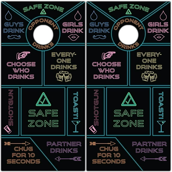 Cornhole Board Wraps and Decals Cornhole Wraps for Boards Set of 2 Corn Hole Decal, Skins Professional Vinyl Cornhole Decal for Boards Covers Sticker Cornhole Vinyl Wraps (Drinking Game)