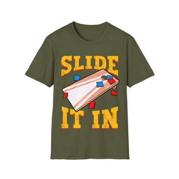 Cornhole Game Slide it Right In Cornhole Champion Novelty Unisex T-Shirt
