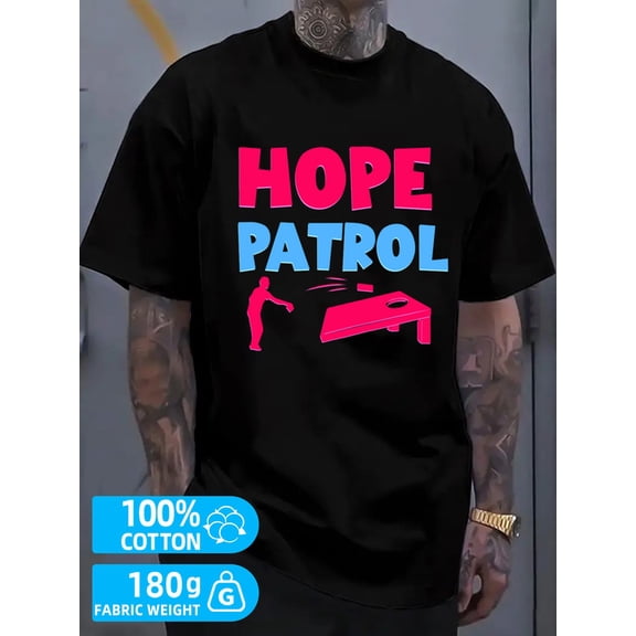 Cornhole Hope Patrol for men black 180G 100% Cotton Spring and summer outdoor wear Unique Design Unisex Shirt Crewneck tshirts Funny Unisex Shirt Crewneck tshirts