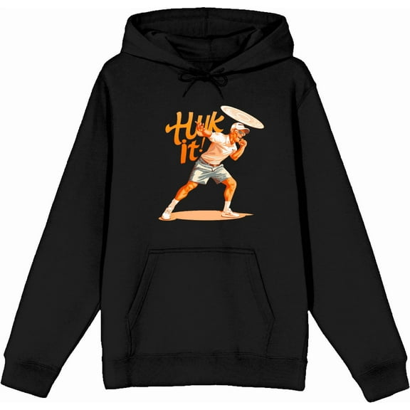 Cornhole Huck It! Adult Black Long Sleeve Hoodie-XXL