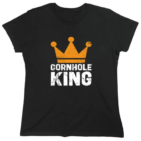 Cornhole King Sarcastic Humor Novelty Funny Women's Casual Tees