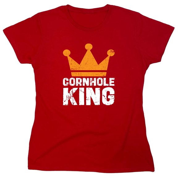 Cornhole King Sarcastic Humor Novelty Funny Women's Casual Tees