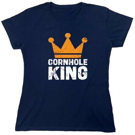 Cornhole King Sarcastic Humor Novelty Funny Women's Casual Tees