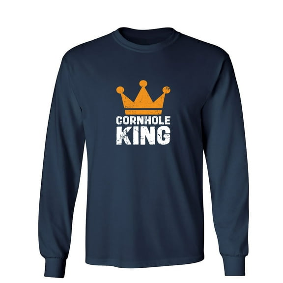 Cornhole King Sarcastic Humor Novelty Men's Long Sleeve Shirts