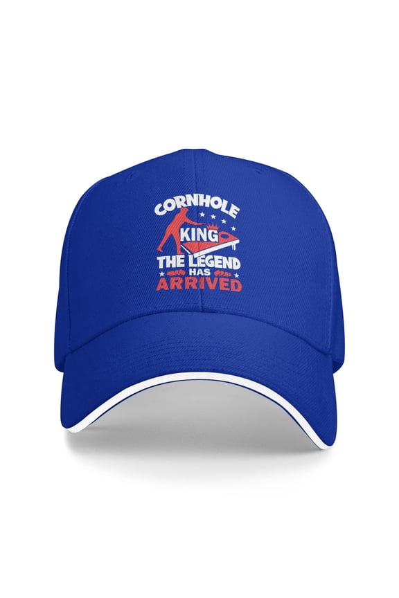 Cornhole King The Legend Has Arrived Unisex Adult Baseball Caps Adjustable Casquette Dad Hat Sandwich Cap Outdoors Headwear