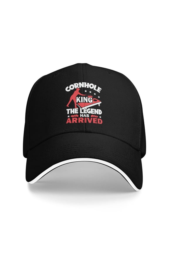 Cornhole King The Legend Has Arrived Unisex Adult Baseball Caps Adjustable Casquette Dad Hat Sandwich Cap Outdoors Headwear