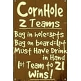 thumbnail image 1 of Cornhole Rules v2 Funny Metal Sign Weatherproof Size: 12" x 16", 1 of 4