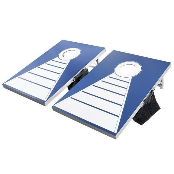 Cornhole Set 3x2 ft Aluminum Weatherproof Portable Toss Board Indoor Outdoor Foldable Game for Adults Includes 8 Bean Bags for Yard Backyard Beach Camping