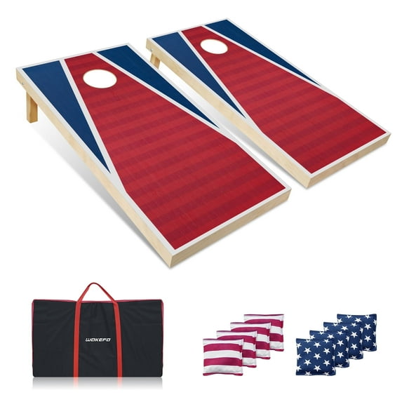 Cornhole Set, 4'x 2'Corn Hole Boards Set, Solid Wood Cornhole Game Outdoor Set, Corn Holes Outdoor Game, Corn Hole Sets with Bags Regulation Size, Perfect for Lawn, Backyard, Beach, Park
