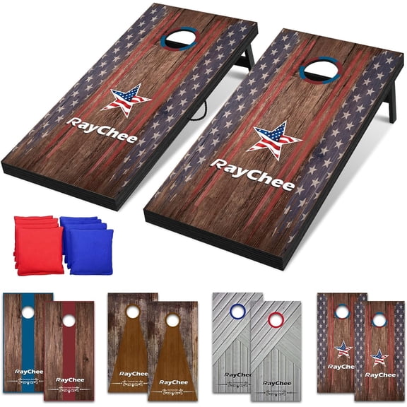 Cornhole Set Corn Holes Outdoor Game Cornhole Boards Regulation Size Corn Hole Bean Bag Toss for Adults Family Lawn Beach Outside Activities with 8 Bean Bags
