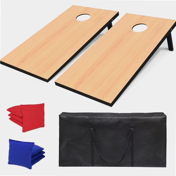 Cornhole Set, Tailgate/Regulation Size Cornhole Boards with 8 Bean Bags and Carrying Case, 3x2 Corn Hole Outdoor Game Toss Board for Adults Outside Activities