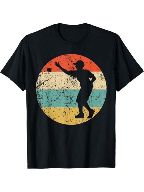 Cornhole Toss Silhouette Retro Cornhole Player T-Shirt men and women can wear, black, white, gifts