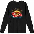 thumbnail image 1 of Cornhole Wood Signboard Adult Black Crew Neck Long Sleeve Tee-Medium, 1 of 6