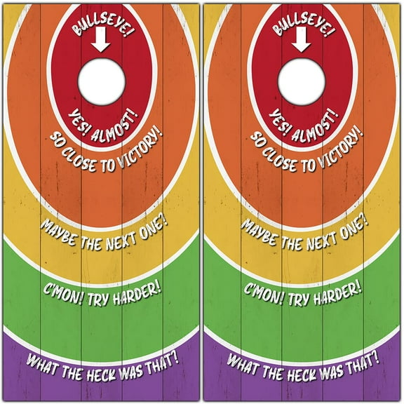 Cornhole Wraps for Boards Vinyl Decals (Set of 2) Challenge Circles - Corn Hole Bean Bag Toss Wrap Stickers Skins (Boards Not Included)