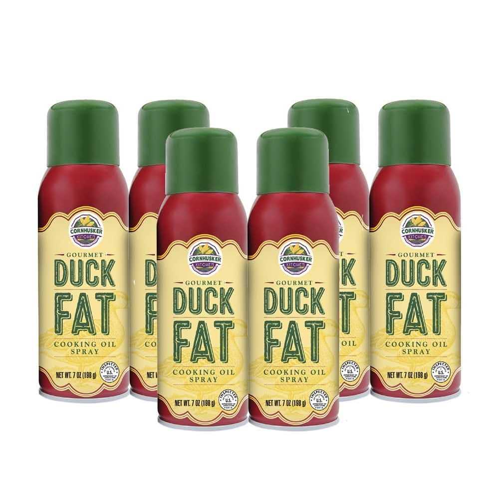 Cornhusker Kitchen's Duck Fat Cooking Oil Spray 7 oz Case of 6 Cans
