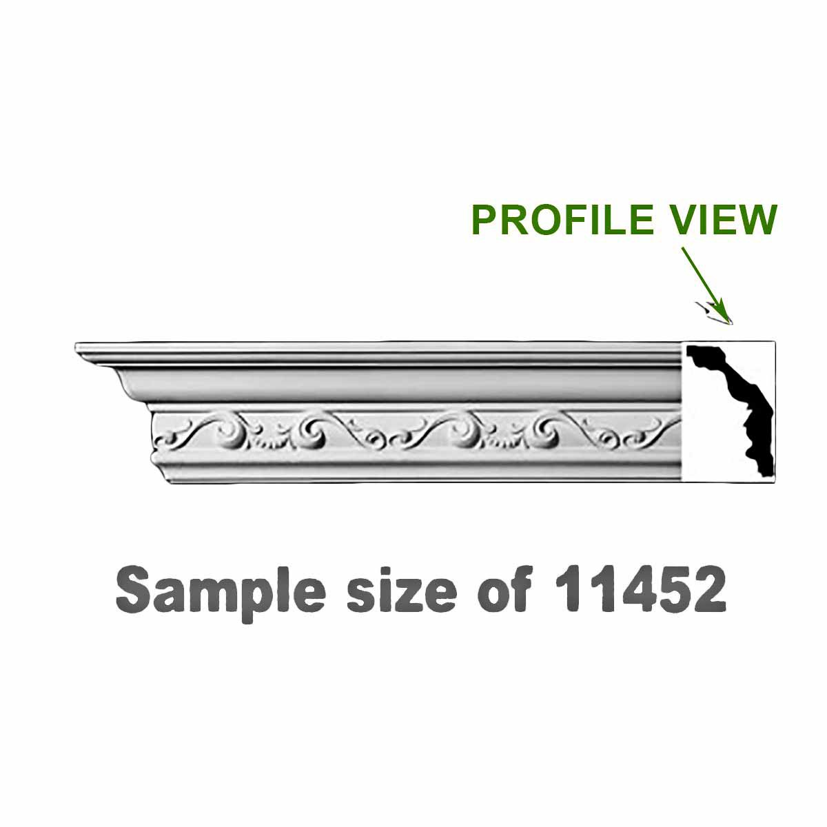 Cornice Crown Mouldings White Urethane Sample of 11452 23.5" L DIY