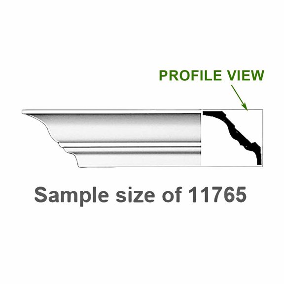 Cornice Crown Mouldings White Urethane Sample of 11765 23.5" L DIY Interior Home Decoration Ceiling Wall Border Line| Renovators Supply