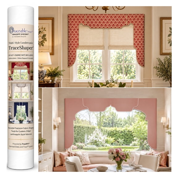 Cornice Valance Kit, Make No-Sew DIY Lambrequins, For Kitchen, Bedroom, Dining Room