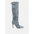 thumbnail image 1 of Cornik Multi Color Stones Denim Boots, 1 of 10