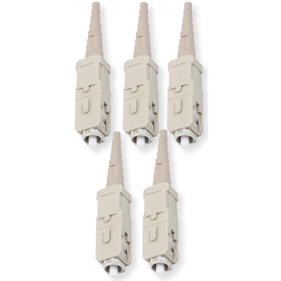 Corning 95-000-40 Unicam Standard-Performance Connectors (Pack of 5), SC, 62.5/125 um Multimode (OM1), Ceramic Ferrule, Single Pack, Beige Housing, Beige Boot