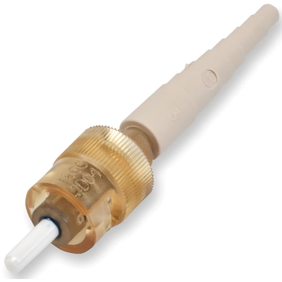 Corning 95-000-50 62.5m Multimode OM1 Fiber Optic Connector, Amber Housing, Beige Boot, Ceramic Ferrule, ST Compatible, UNICAM Standard-Performance