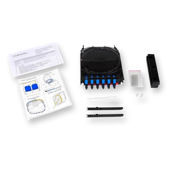 Corning CCH-CS12-59-P00RE Pigtail Splice Cassette, 12 Fiber, SC UPC Duplex Singlemode (OS2), Single-Fiber (250 um)