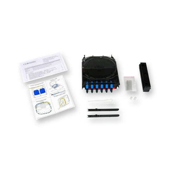 Corning CCH Pigtail Splice Cassette, 6 Fiber, SC APC Duplex Singlemode (OS2), Single-Fiber (250 um) CCH-CS06-D9-P00RE