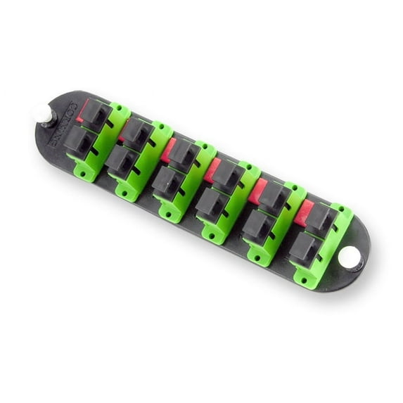 Corning LANscape CCH Patch Panel with 6 SC Duplex OS2 Singlemode Adapters, APC Polish (Green), CCH-CP12-D9