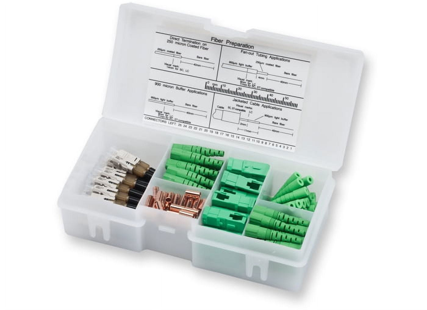 Corning OSNPSCA900Z Optisnap SC 900um Fiber Optic Connector, APC Polish, Organizer Pack of 25