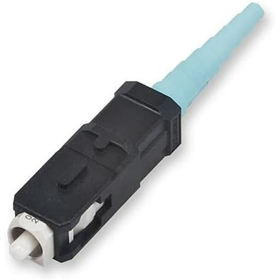 Corning UniCam HighPerformance Connector, SC, 50/125m Multimode (OM3/OM4), Ceramic Ferrule, Black Housing, Aqua Boot 10Pack