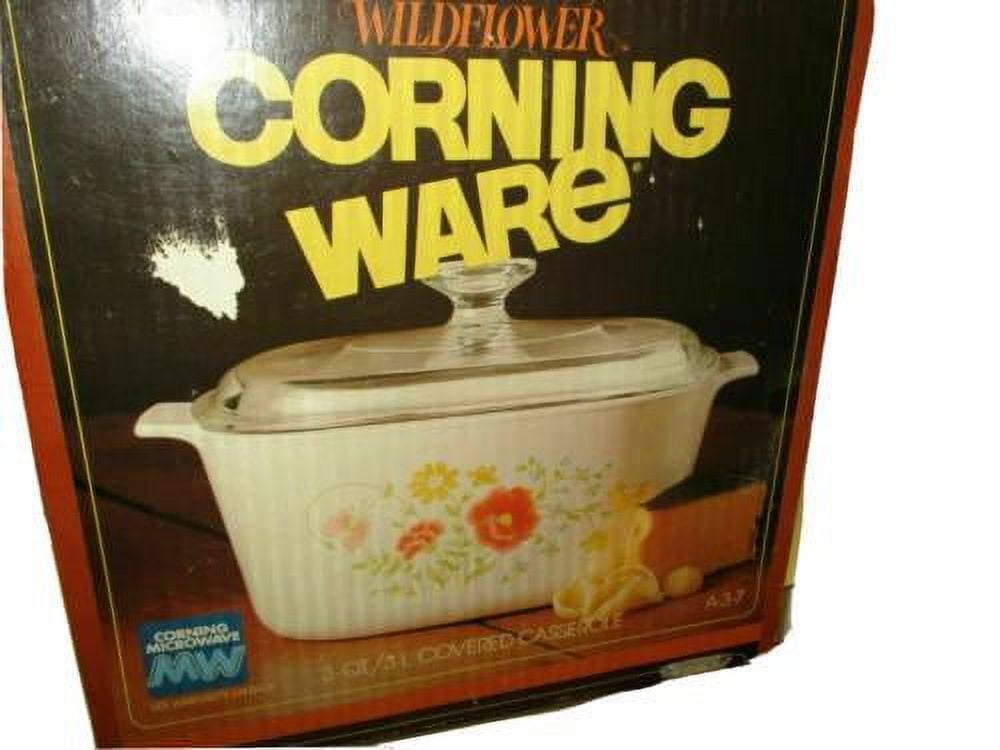 Vintage Corning Ware Wildflower Pattern Square 3 Qt Casserole Dish