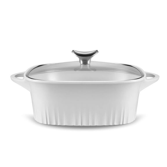 CorningWare Cast Aluminum 3.2-Quart Roaster with Lid, White