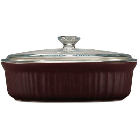 CorningWare French Colors 2.5qt Oval Baking Dish with Glass Lid, Cabernet