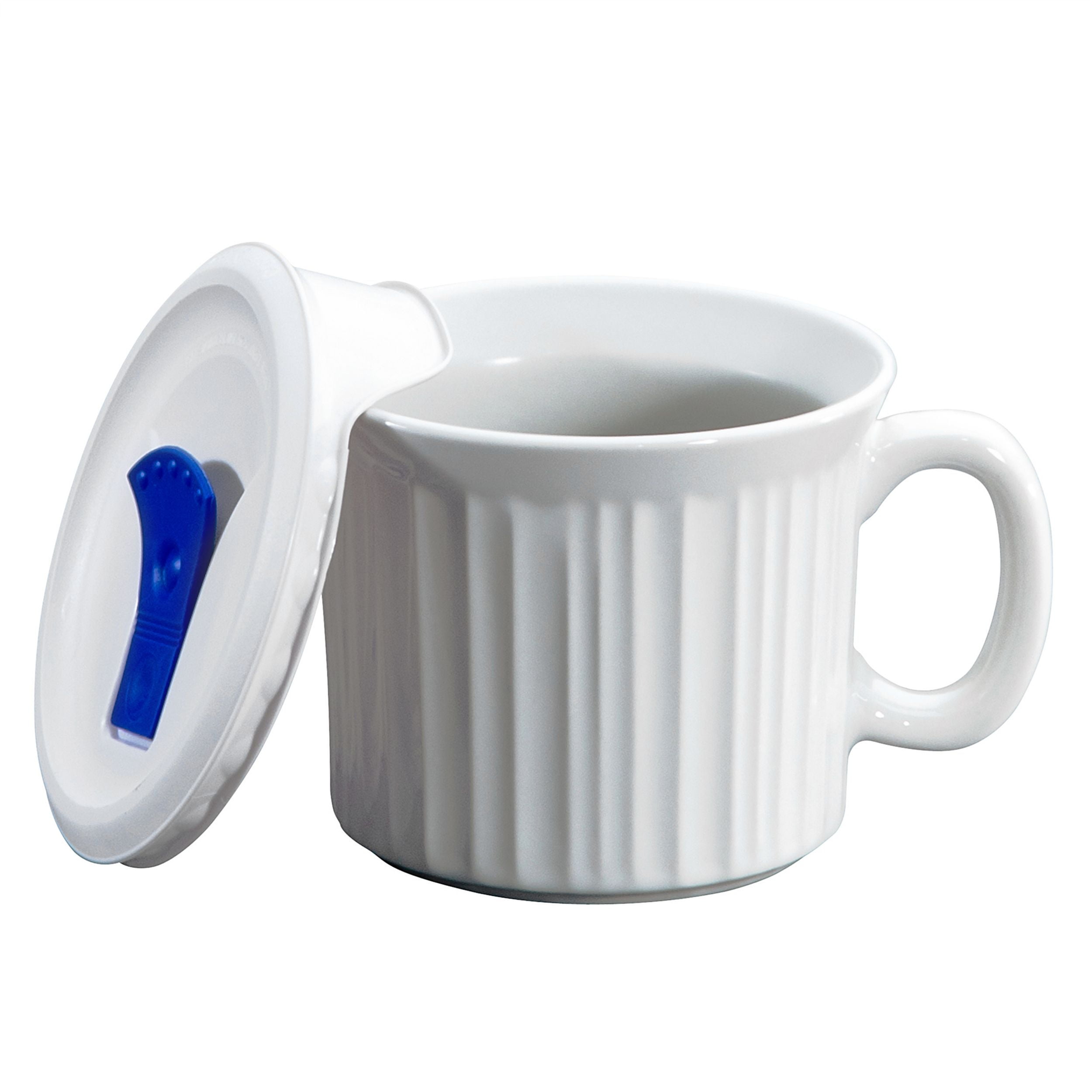 French White 20-Ounce Stoneware Mug with Vented Lid