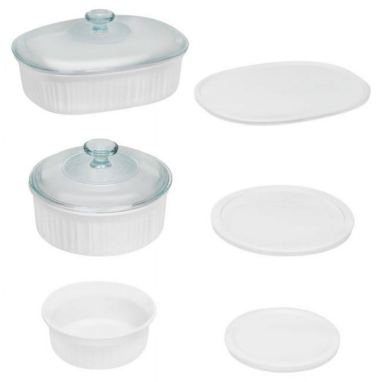 Corningware French White Round Oval Baking Casserole Set 8 Piece