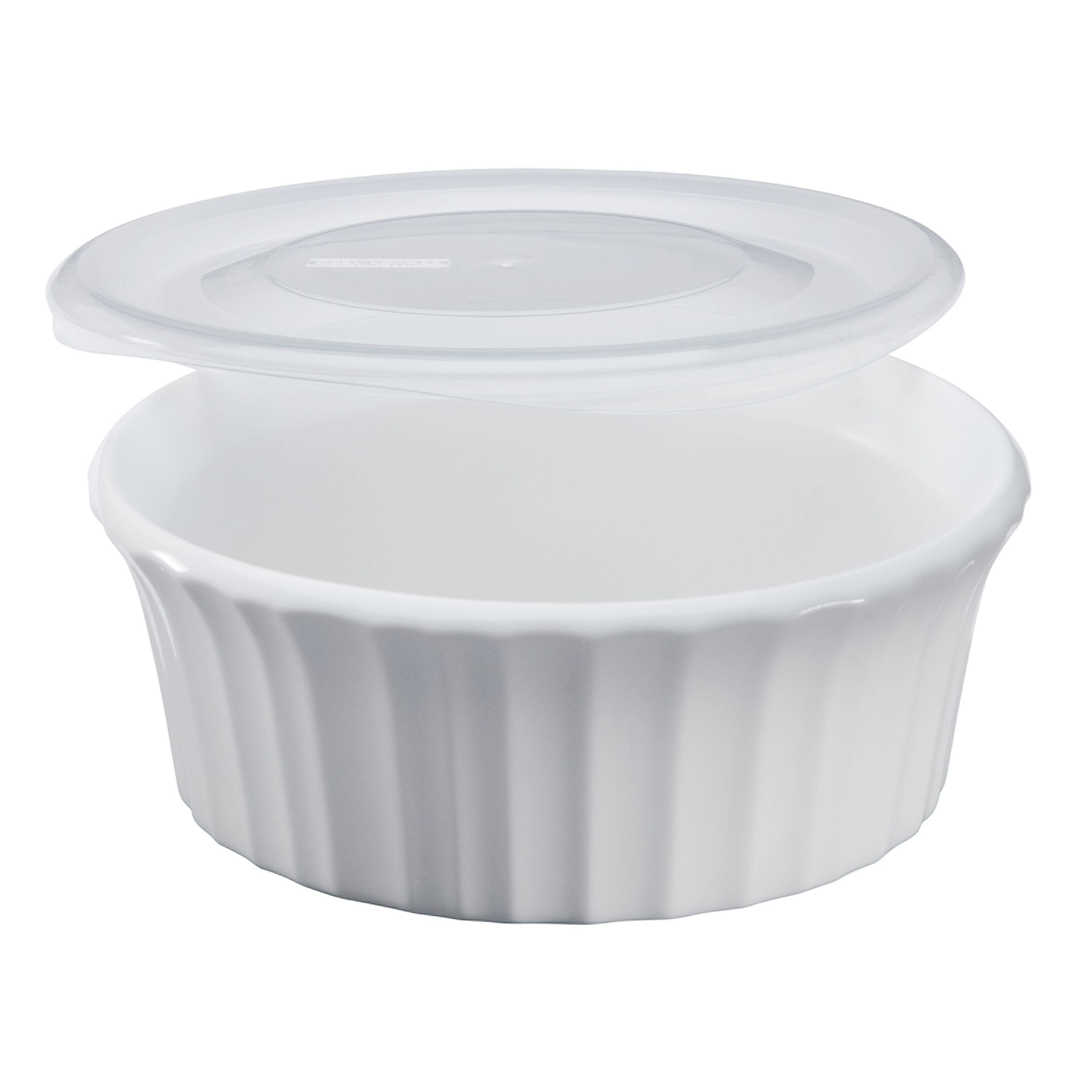 CorningWare Round Bakeware 16 Ounce Dish with Oven Safe Lid Versatile French White Individual Baking Dish Walmart