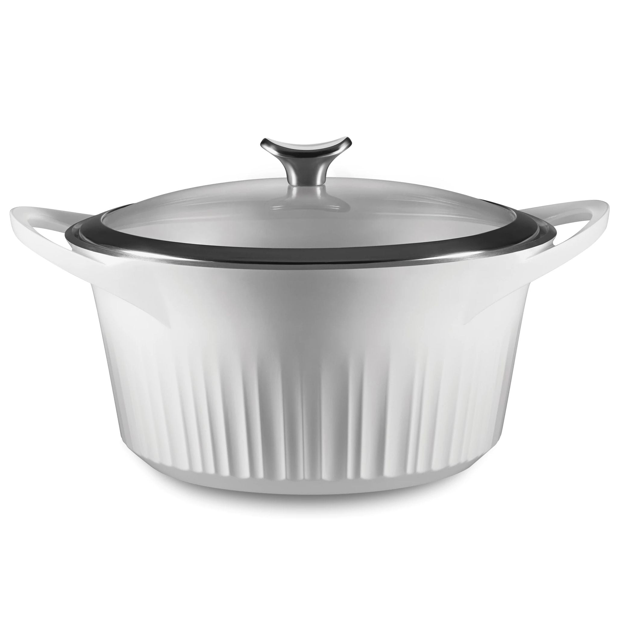 CorningWare QuickHeat 5.5-quart Dutch Oven Pot with Lid, French White