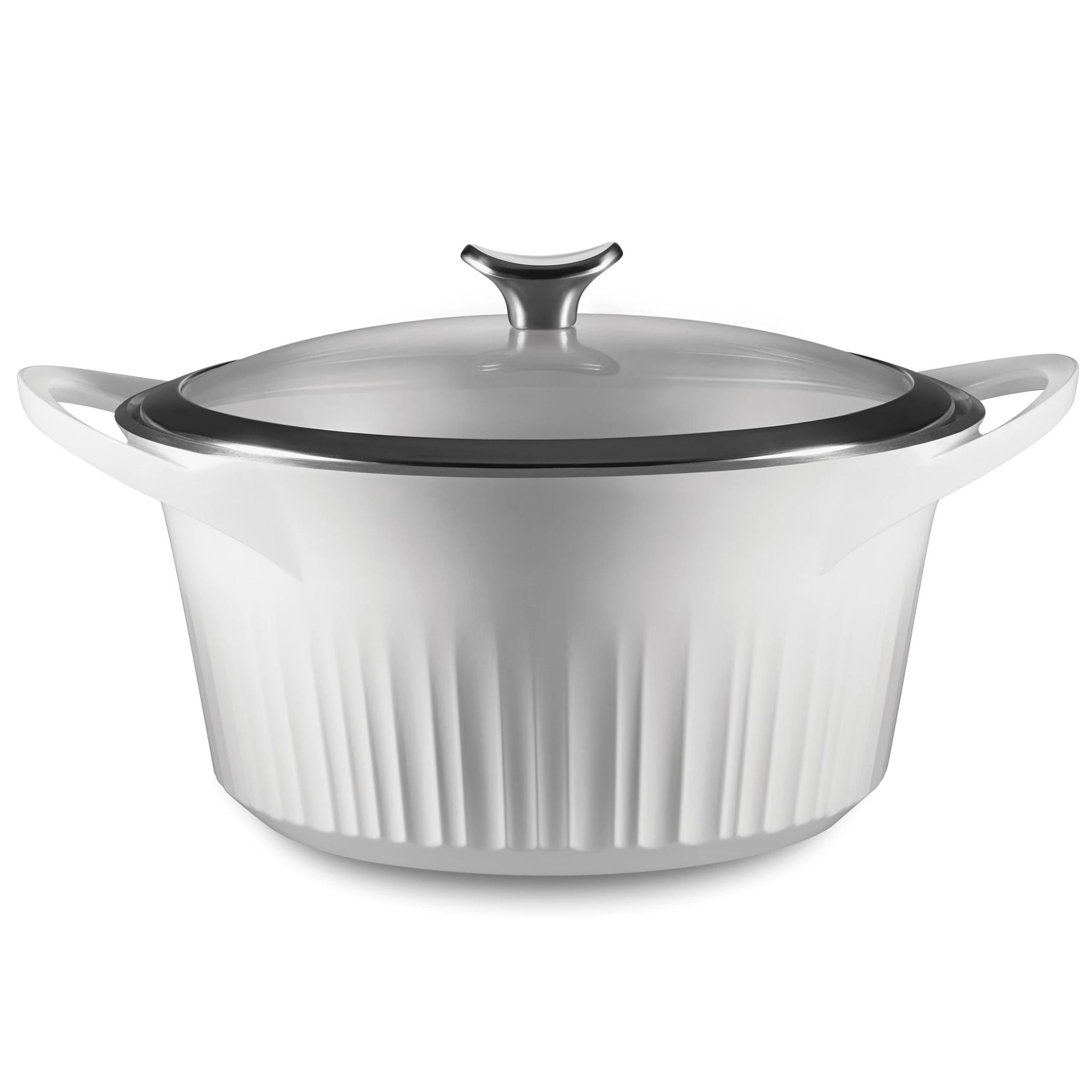 CorningWare QuickHeat 5.5 quart Dutch Oven with Lid French White