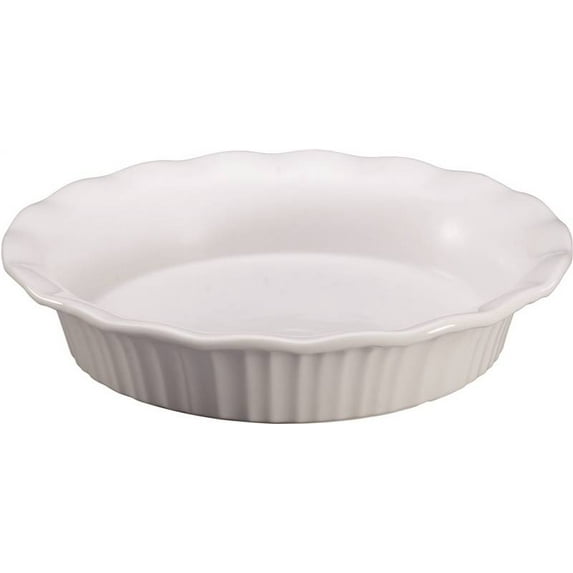 CorningWare Stoneware 9” Round White Pie Pan Oven Safe Dishwasher Safe
