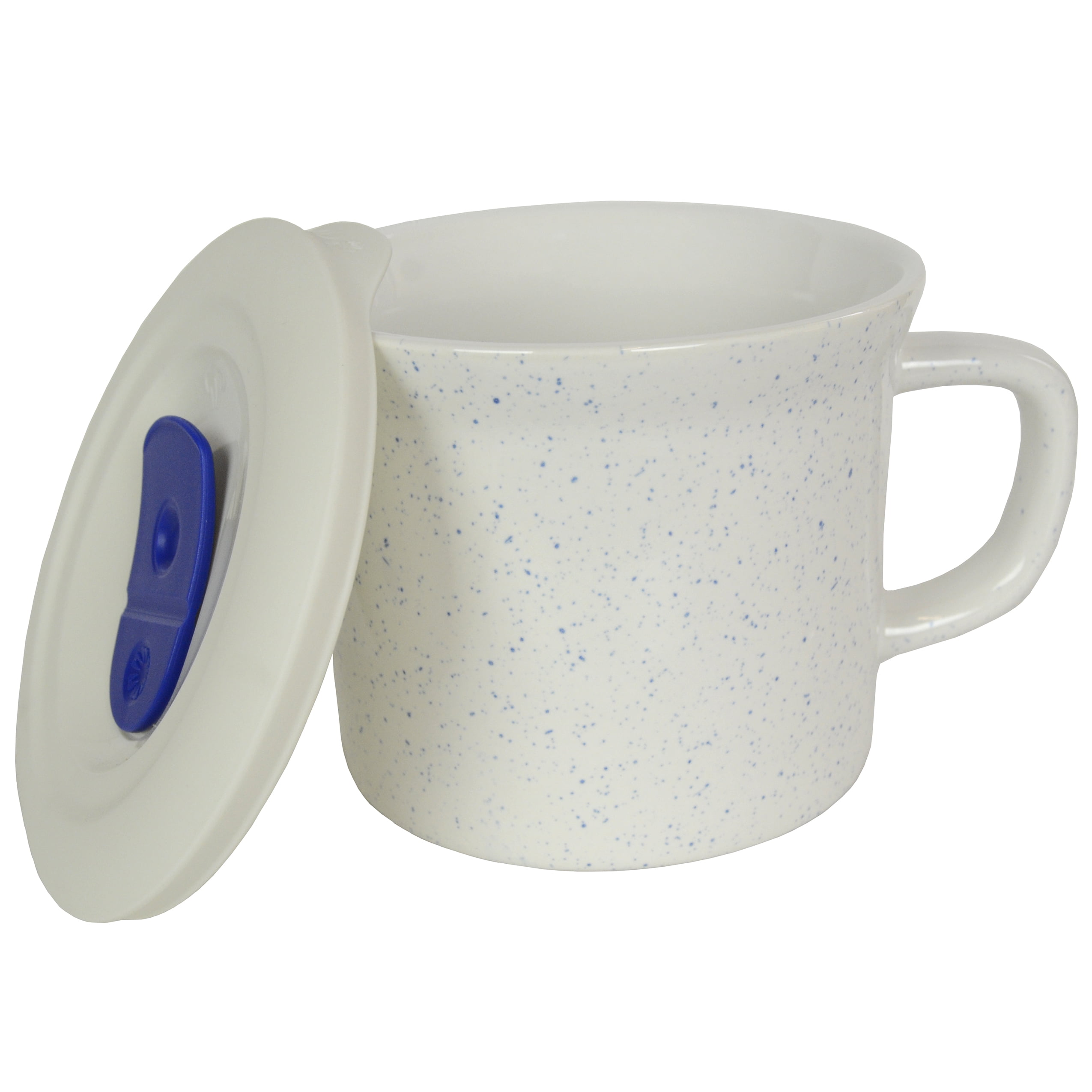 Silver Buffalo Friends Ceramic White Soup Mug 24oz Vented Plastic Lid Travel