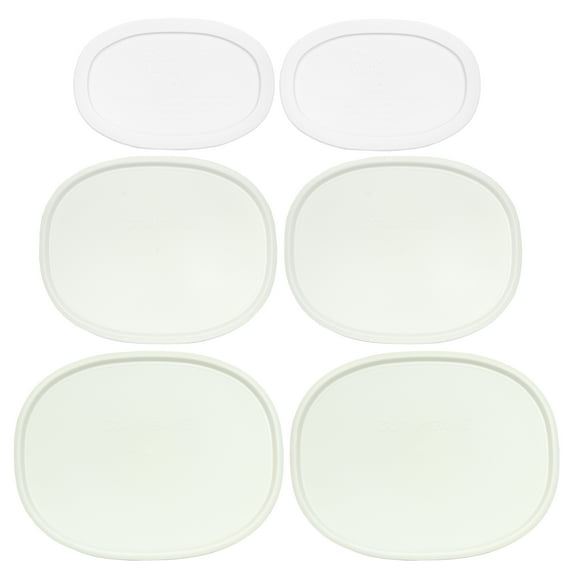 Corningware (2) F-2-PC, (2) F-15-PC, and (2) F-15-PC French White Plastic Replacement Lid Covers